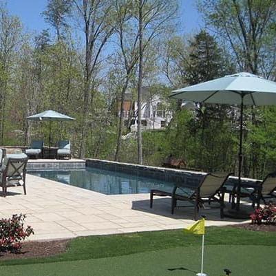 pool with patio