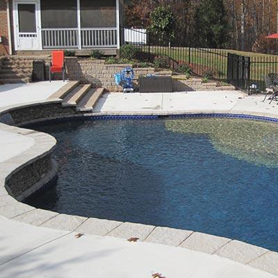 pool with patio